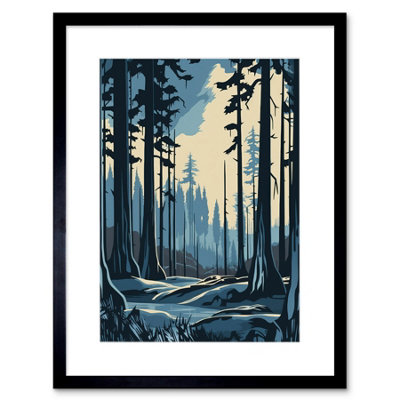 Artery8 Wall Art Print Taiga Boreal Forest Winter Landscape Artwork Framed 9X7 Inch from B&Q