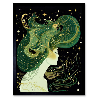 Artery8 Framed Wall Art Modern Concept Art Aurora Borealis12X16 Inch