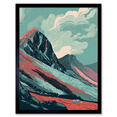 Artery8 Framed Wall Art Scottish Highlands Mountain Landscape12X16 Inch from B&Q