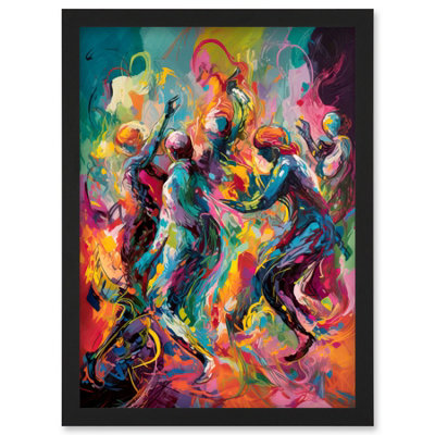 Artery8 Abstract Figures Vibrant Dance Expression Wall Art PrintA4 Size from B&Q