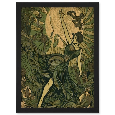 Artery8 Boho Ballerina Dancing With The Forest Moon Wall Art PrintA4 Size from B&Q