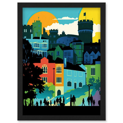 B&Q -  Nottingham City Abstract Multicoloured Cityscape Wall Art PrintA4 Size