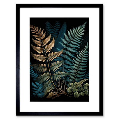 Artery8 Wall Art Print Detailed Botanical Fern Frond Species Artwork Framed 9X7 Inch