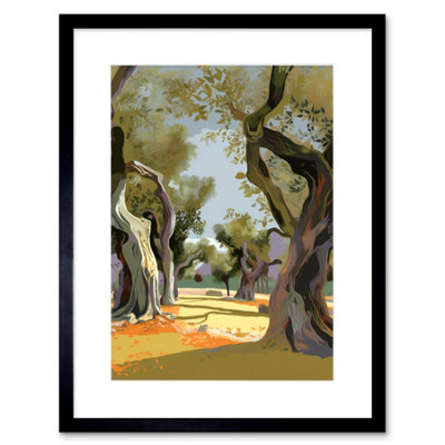 Artery8 Wall Art Print Mediterranean Landscape Of An Olive Tree Grove Artwork Framed 9X7 Inch from B&Q