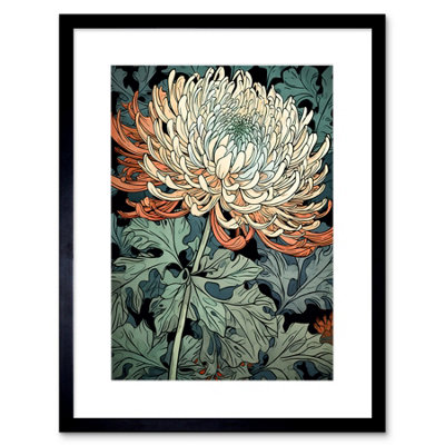 Artery8 Wall Art Print Pastel Gradient Colour Chrysanthemum Flower Bloom Artwork Framed 9X7 Inch from B&Q