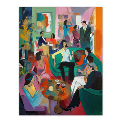 Artery8 Unframed Wall Art After Dinner Cocktails Colourful Modern Abstract Painting12X16 Inch from B&Q