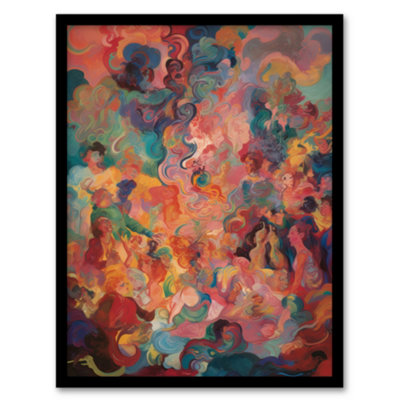 Artery8 The Hedonism Rainbow By Susan Dumont Flowing Abstract Pastels Wall Art PrintA4 Size from B&Q