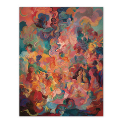 Artery8 Unframed Wall Art The Hedonism Rainbow By Susan Dumont Flowing Abstract Pastels12X16 Inch from B&Q