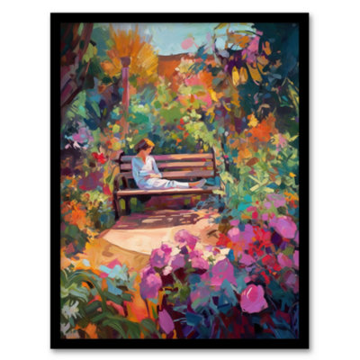 Artery8 Framed Wall Art My Time By Anna Lane Floral Garden Relaxation Flowers12X16 Inch from B&Q