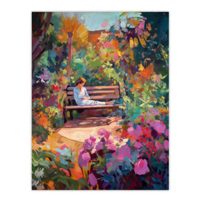 Artery8 Unframed Wall Art My Time By Anna Lane Floral Garden Relaxation Flowers12X16 Inch from B&Q