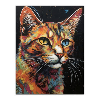 Artery8 Unframed Wall Art The Cats Eyes By Amy Longford Tortoiseshell Modern Painting Heterochromia Acrylic12X16 Inch