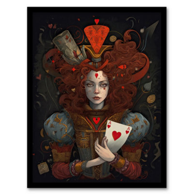 Artery8 Alice In Wonderland Queen Of Hearts Whimsical Magical Adventure Painting Wall Art PrintA4 Size from B&Q
