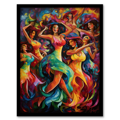 Artery8 Latino South America Colourful Bright Bold Painting Rhythm Body Energy Theatre Arts Wall Art PrintA4 Size from B&Q