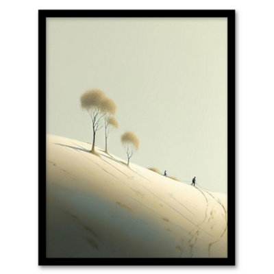Artery8 Snow Day By Amy Denver Minimalist Soft Pastel Yellow Minimalism Simple Modern Wall Art PrintA4 Size from B&Q
