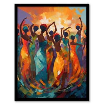 Artery8 Africa Dance African Dancing Rhythm Body Energy Theatre Arts Framed Wall Art Print from B&Q