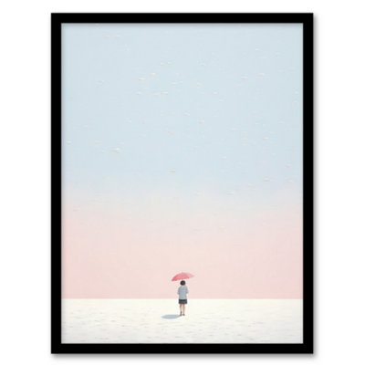 Artery8 Framed Wall Art Alone No 2 By Amy Denver Minimalist Soft Pastel Simple Summer Sun Minimalism Simple Modern12X16 Inch from B&Q