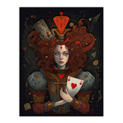 Artery8 Unframed Wall Art Alice In Wonderland Queen Of Hearts Whimsical Magical Adventure Painting12X16 Inch from B&Q