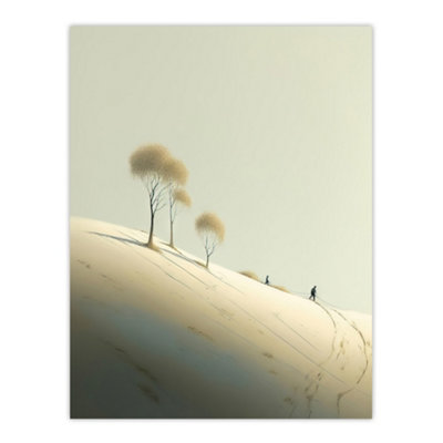Artery8 Unframed Wall Art Snow Day By Amy Denver Minimalist Soft Pastel Yellow Minimalism Simple Modern12X16 Inch from B&Q