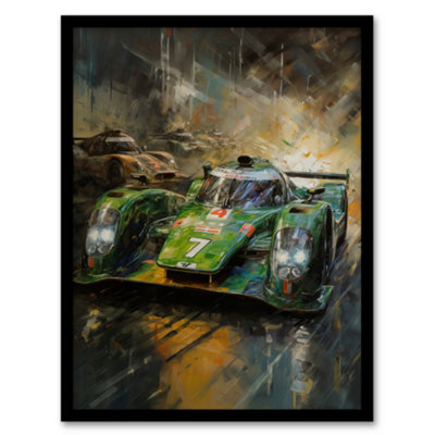 Artery8 Futuristic Motorsport F1 Car British Racing Green Concept Sports Car Artwork Man Cave Wall Art PrintA4 Size from B&Q