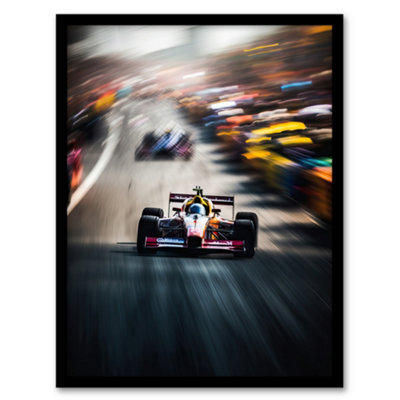 Artery8 Motorsport Speed Blur Racing Car For Him Fan Man Cave Wall Art PrintA4 Size from B&Q