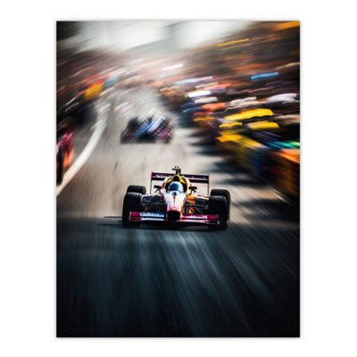 Artery8 Unframed Wall Art F1 Motorsport Speed Blur Racing Car For Him Fan Man Cave12X16 Inch from B&Q