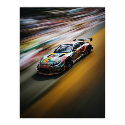 Artery8 Unframed Wall Art Motorsport Sports Car Racing Motion Blur Speed12X16 Inch from B&Q