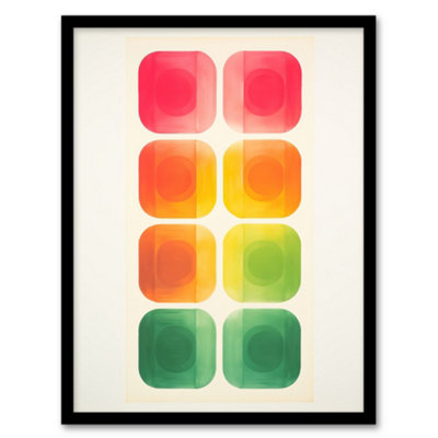 Artery8 Mixed Signals Traffic Lights Abstract Geometric Minimalist Wall Art PrintA4 Size from B&Q