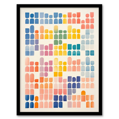 Artery8 Pastel Abstract Geometric Calming Artwork Watercolour Minimalist Wall Art PrintA4 Size from B&Q