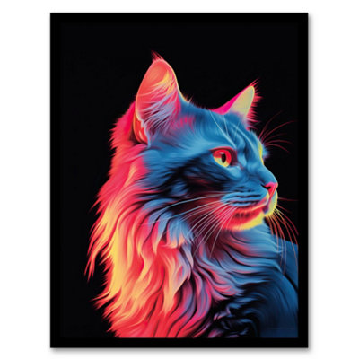 Artery8 Ragamuffin Cat Artwork No 1 By Karen Peters Elegant Bright Uplit Pastel Toned Light Painting Wall Art PrintA4 Size from B&Q