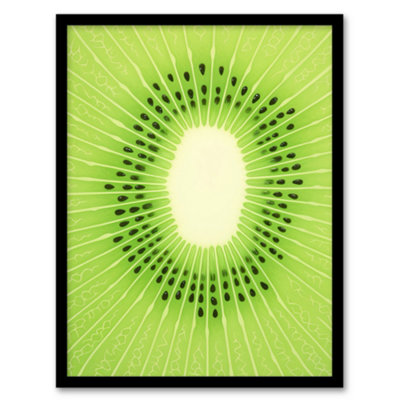 Artery8 Kiwi Fruit Slice Minimalist Kitchen Artwork Interior Decor Wall Art PrintA4 Size from B&Q