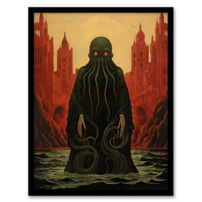 Artery8 Cthulhu Awakens H.p. Lovecraft Mythos Arkham Horror Yog-Sothoth Artwork Painting Wall Art PrintA4 Size from B&Q