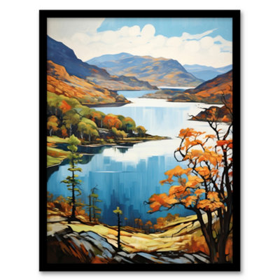 Artery8 Loch Katrine Scotland Serene Loch Framed By Trossachs Artwork Painting Wall Art PrintA4 Size from B&Q