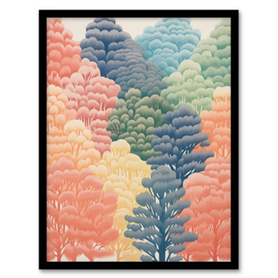 Artery8 Can't See The Wood For The Trees By Sofia Francis Pastel Autumn Fall Artwork Painting Wall Art PrintA4 Size from B&Q