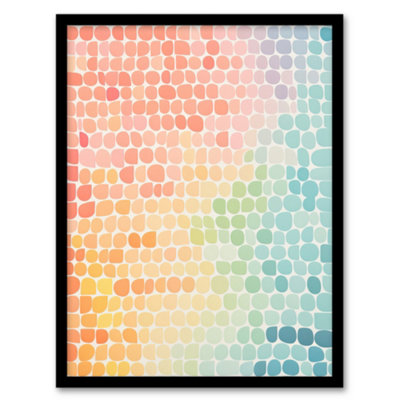 Artery8 Framed Wall Art Sunset On Sea Gradient Pastel Abstract Artwork Geometric Minimalist12X16 Inch from B&Q