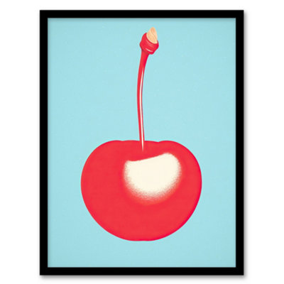 Artery8 Framed Wall Art Simple Cherry Risograph Kitchen Artwork Minimalist Interior Decor12X16 Inch from B&Q