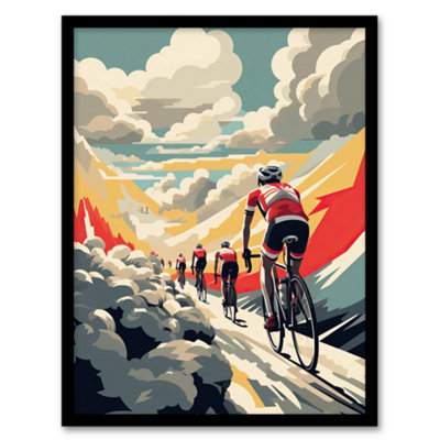 Artery8 Cycle Tour Road Race Paris Roubaix Hell Haute Route Cycling Framed Wall Art Print from B&Q