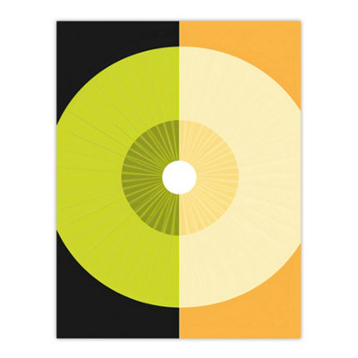 Artery8 Unframed Wall Art Abstract Kiwi And Orange Kitchen Artwork Black Green Orange Painting12X16 Inch from B&Q