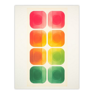 Artery8 Unframed Wall Art Mixed Signals Traffic Lights Abstract Geometric Minimalist12X16 Inch from B&Q
