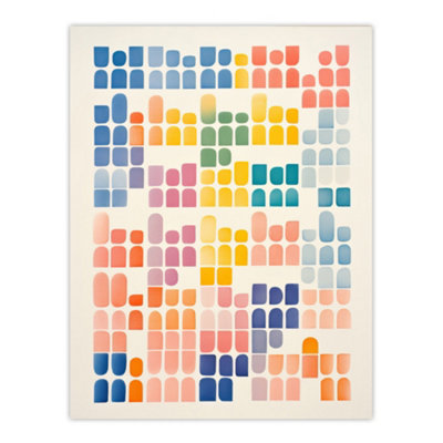 Artery8 Unframed Wall Art Pastel Abstract Geometric Calming Artwork Watercolour Minimalist12X16 Inch from B&Q