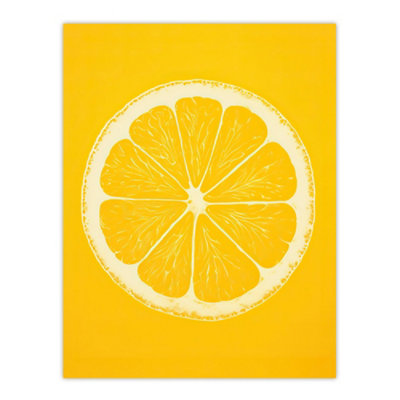 Artery8 Unframed Wall Art Lemon On Citron On Yellow Monotone Minimalist Kitchen Interior Decor12X16 Inch