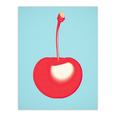 Artery8 Unframed Wall Art Simple Cherry Risograph Kitchen Artwork Minimalist Interior Decor12X16 Inch from B&Q