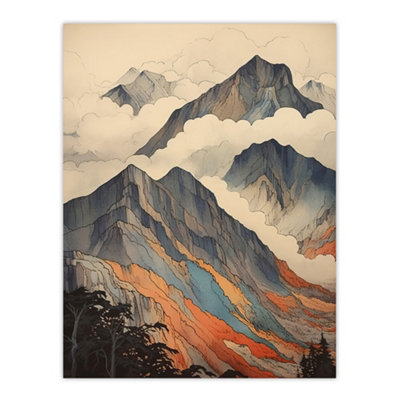 Artery8 Unframed Wall Art Ben Nevis Fort William Scotland Landscape Watercolour Highlands Artwork Painting12X16 Inch from B&Q