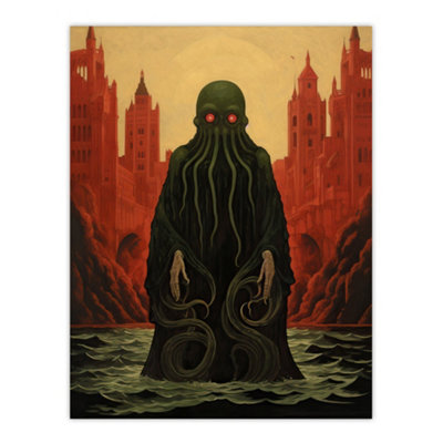 Artery8 Unframed Wall Art Cthulhu Awakens H.p. Lovecraft Mythos Arkham Horror Yog-Sothoth Artwork Painting12X16 Inch from B&Q
