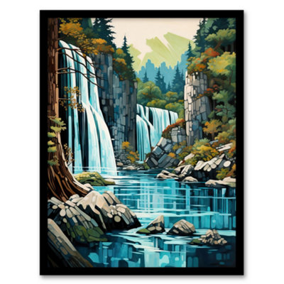 Artery8 Plitvice Lakes National Park Artwork Reserve In Croatia With Waterfalls Wall Art PrintA4 Size from B&Q