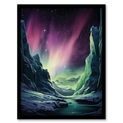 Artery8 Northern Lights Borealis Artwork Antarctica Southern Aurora Australis Wall Art PrintA4 Size