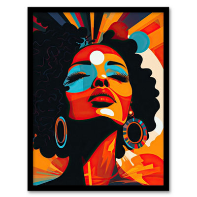 Artery8 Modern African Art Multi-Coloured Bright Bold Abstract Wall Art PrintA4 Size from B&Q