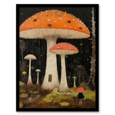 Artery8 Beneath The Mushroom Canopy Artwork A Whimsical Scene In A Fairy Forest Wall Art PrintA4 Size from B&Q
