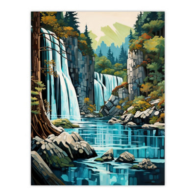 Artery8 Unframed Wall Art Plitvice Lakes National Park Artwork Reserve In Croatia With Waterfalls12X16 Inch