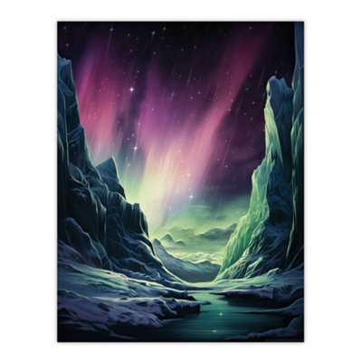 Artery8 Unframed Wall Art Northern Lights Borealis Artwork Antarctica Southern Aurora Australis12X16 Inch