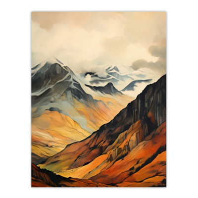 Artery8 Unframed Wall Art Ben Nevis In Glen Scotland Landscape Watercolour Painting12X16 Inch from B&Q